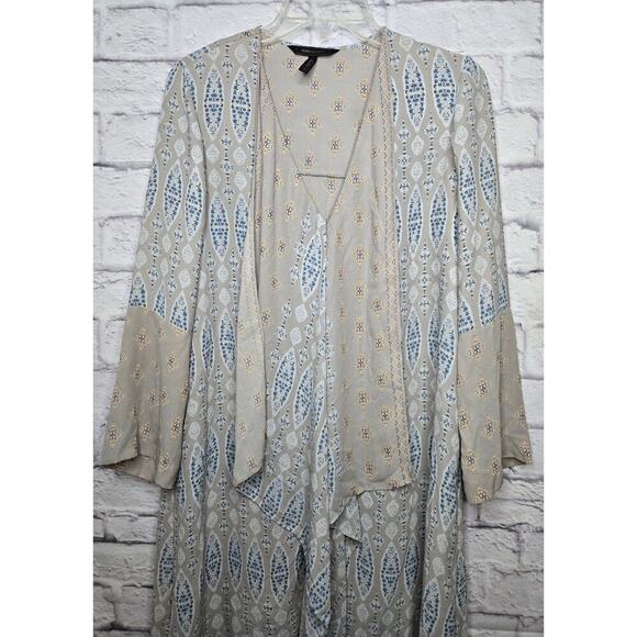BCBGMAXAZRIA Kyndal high-low maxi dress tapestry long sleeve dress women's small - Picture 9 of 10